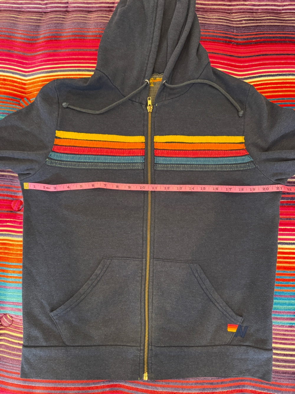 Aviator Nation 5 Stripe Hoodie in Navy - Medium - Excellent Condition. Cozy! - Picture 9 of 14